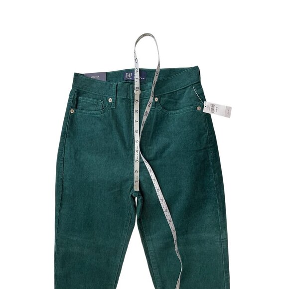 Gap Corduroy Vintage High Rise Slim Green 0/25 - Picture 10 of 11